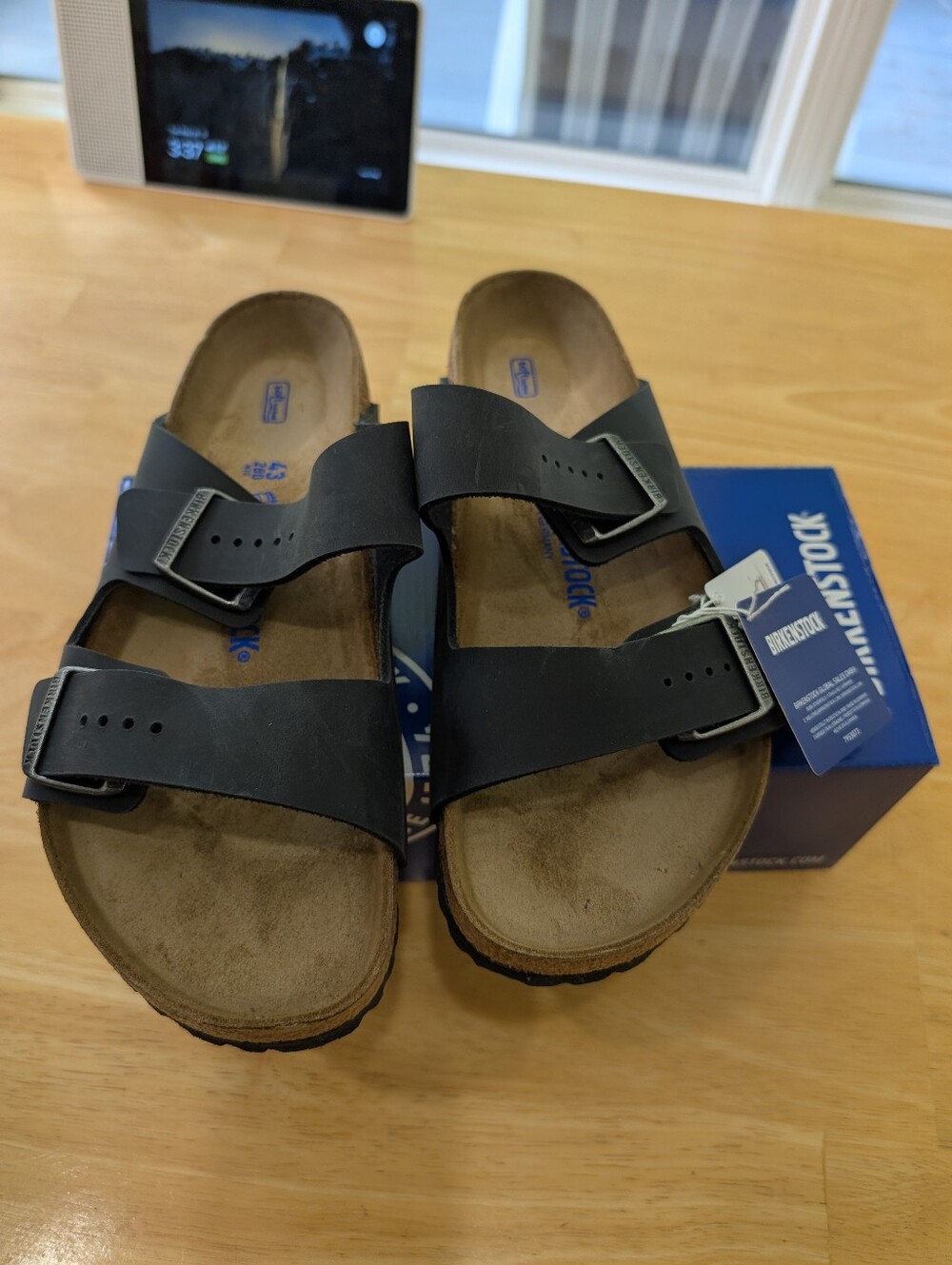 Birkenstock Black Two-Strap Buckle Sandals